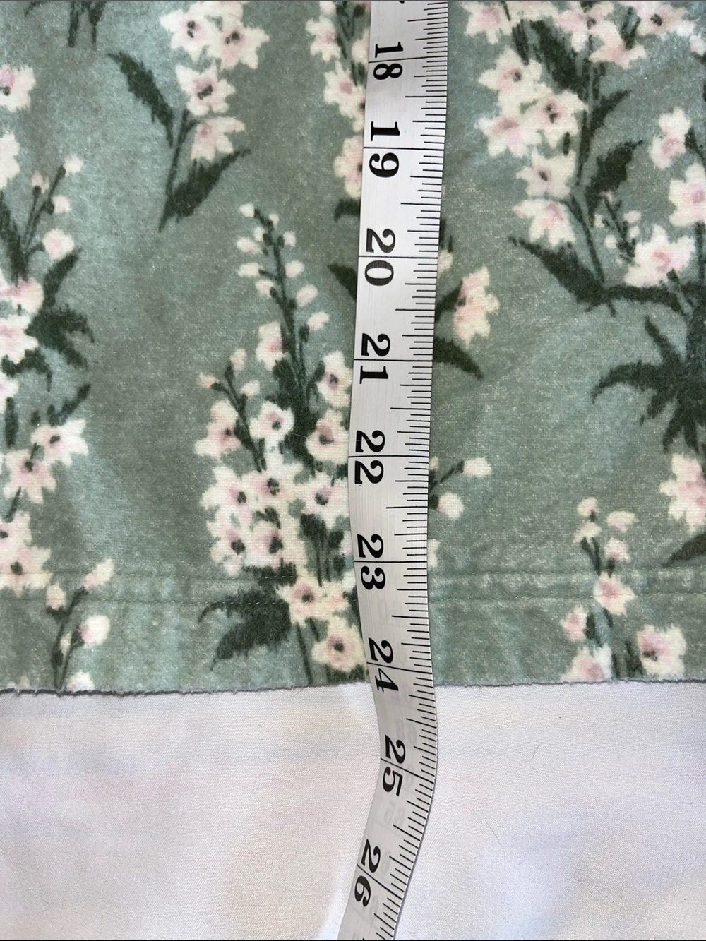 Garnett Hill 100% Organic Cotton Sage Green White Floral Flannel Pajamas Sz M - Picture 6 of 14